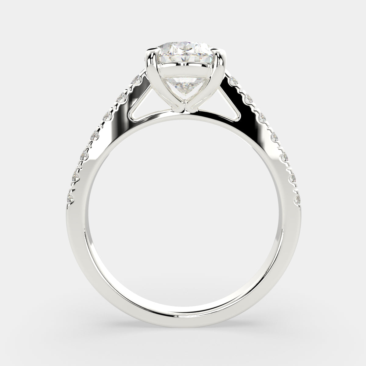 1.3 Carat VS1 D Lab Grown Diamond Pave Oval Ring