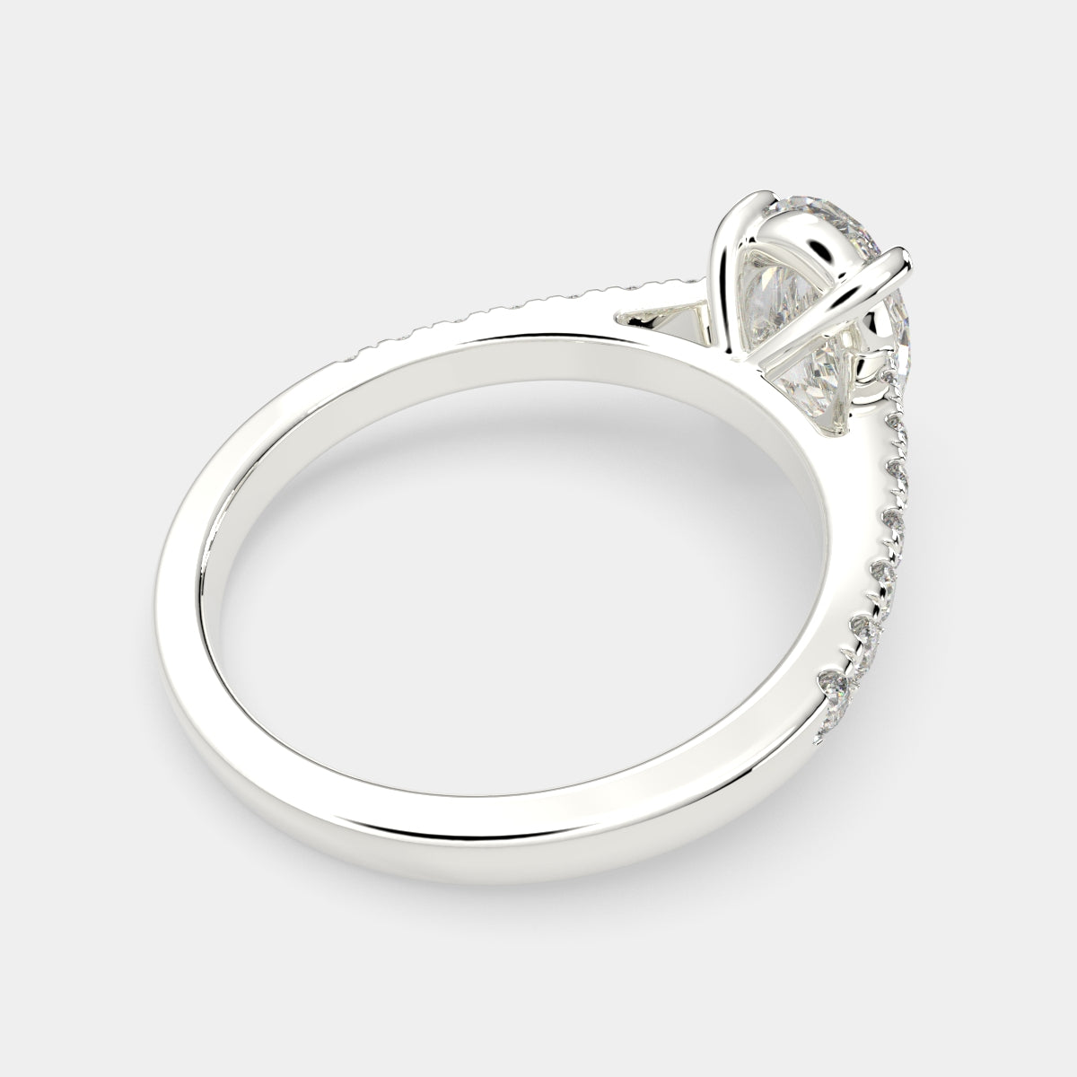 3.3 Carat VS1 D Lab Grown Diamond Pave Oval Ring