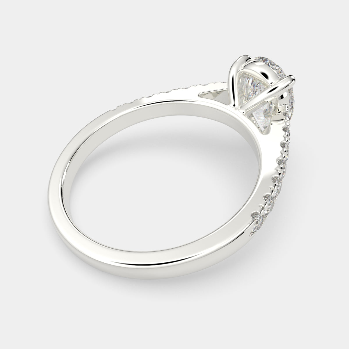 2.3 Carat VS1 D Lab Grown Diamond Pave Pear Ring