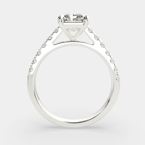 1.3 Carat VS1 D Lab Grown Diamond Pave Radiant Ring