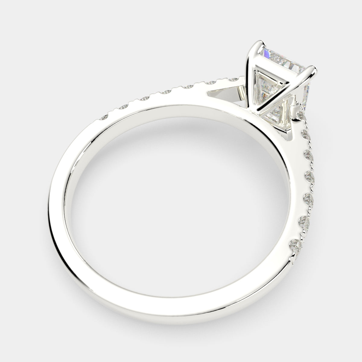 2.3 Carat VS1 D Lab Grown Diamond Pave Radiant Ring