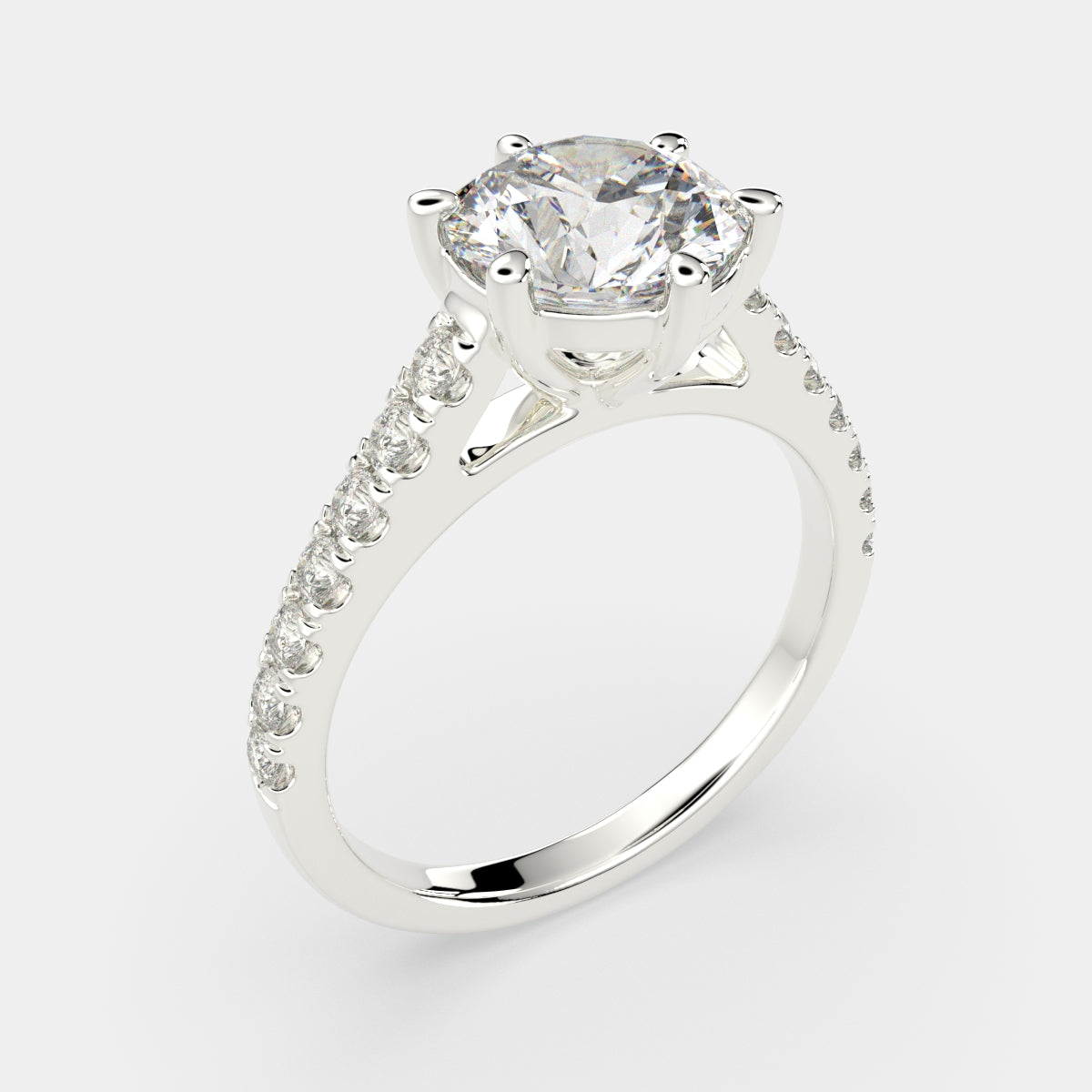 1.3 Carat VS1 D Lab Grown Diamond Pave Round Ring