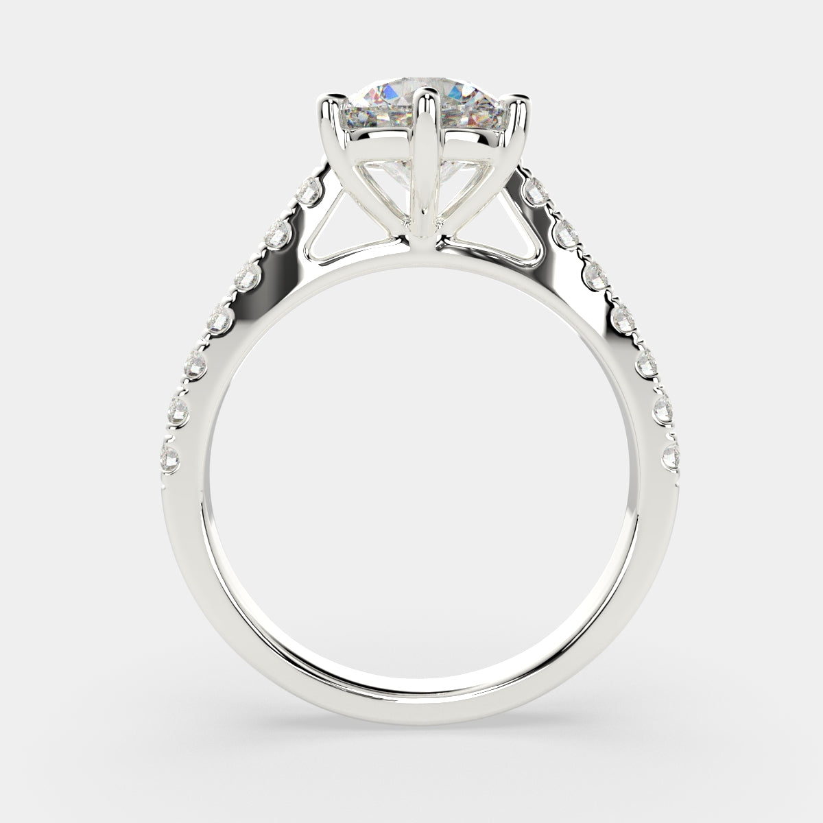 1.3 Carat VS1 D Lab Grown Diamond Pave Round Ring