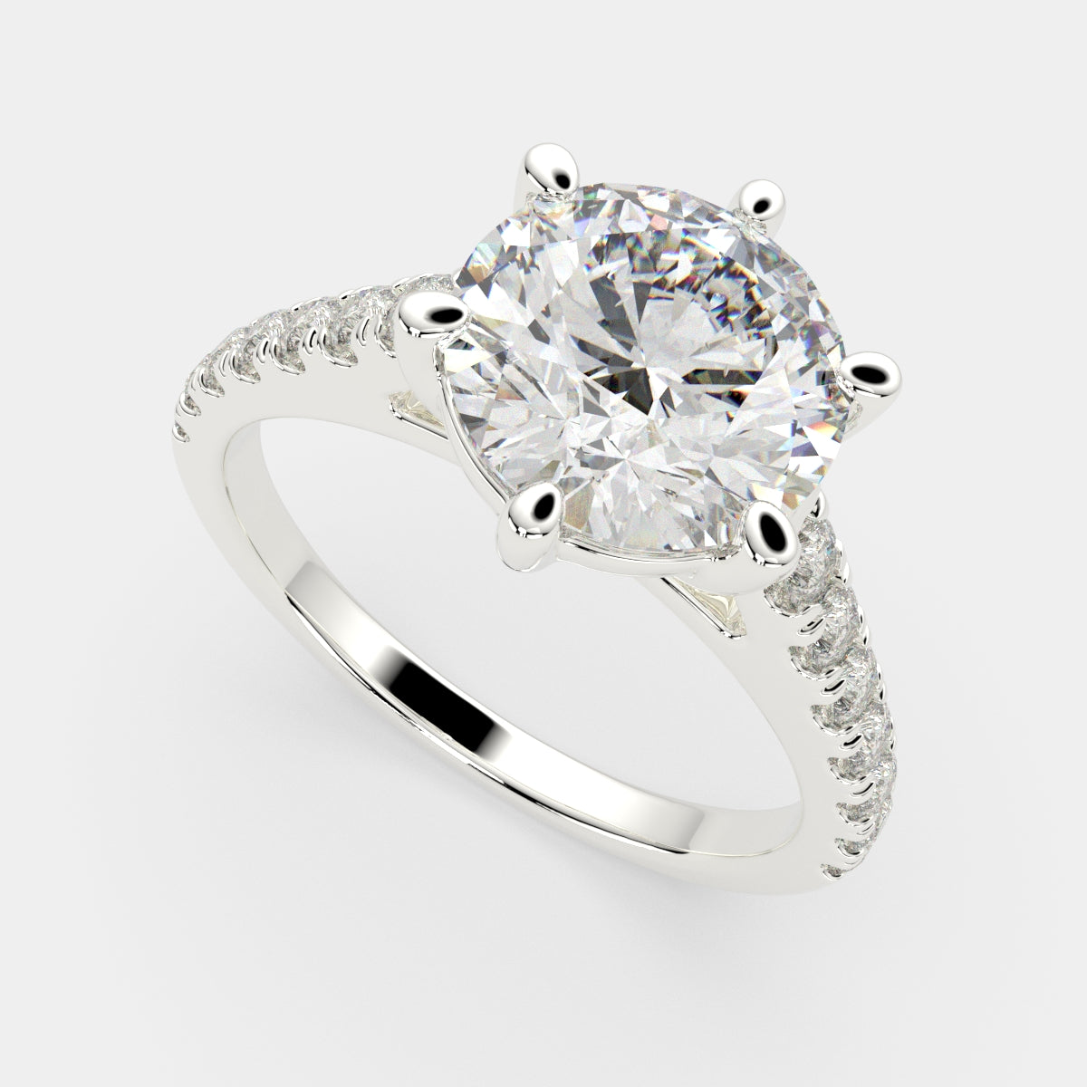 1.3 Carat VS1 D Lab Grown Diamond Pave Round Ring