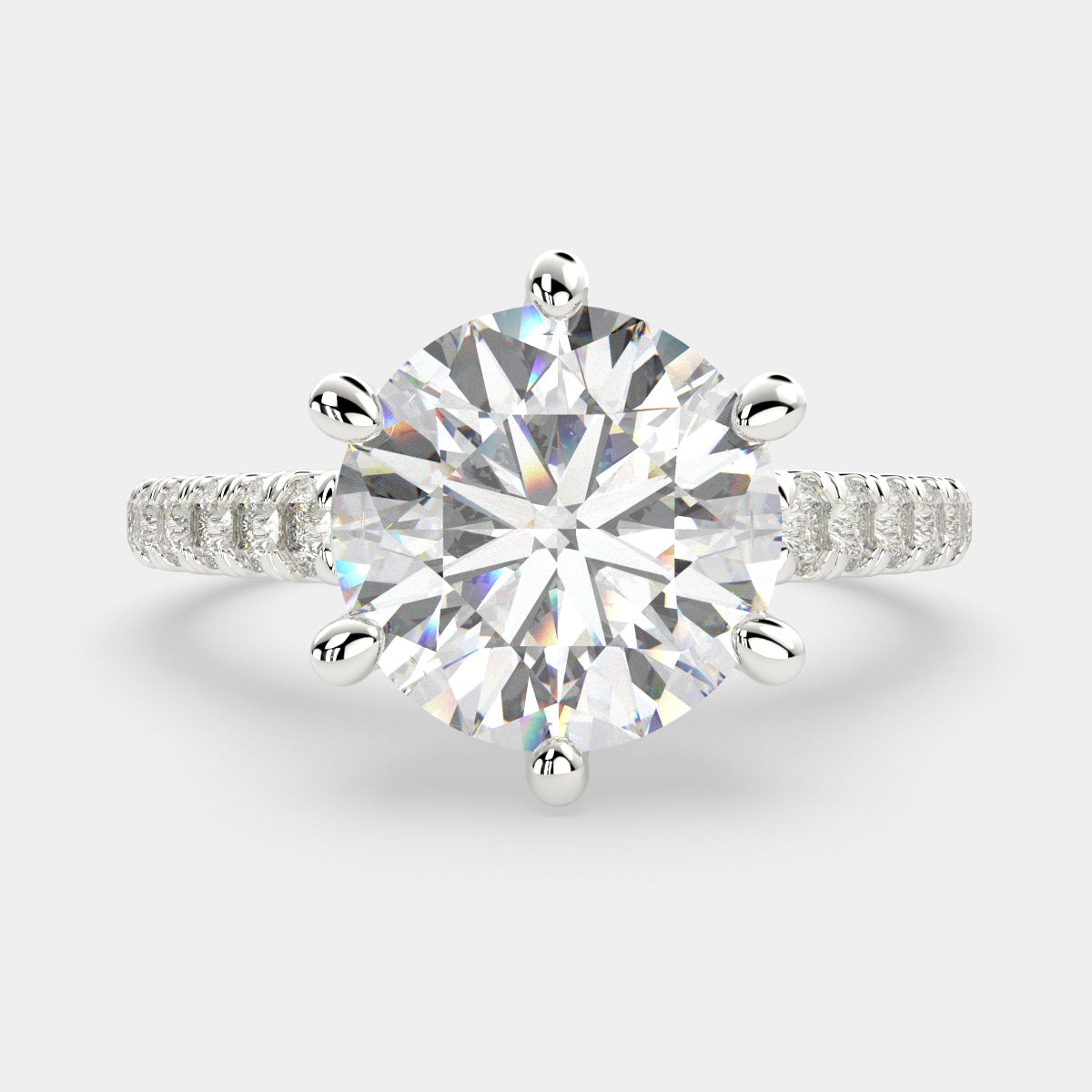 1.3 Carat VS1 D Lab Grown Diamond Pave Round Ring