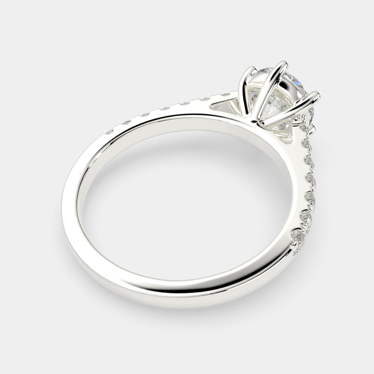 1.3 Carat VS1 D Lab Grown Diamond Pave Round Ring