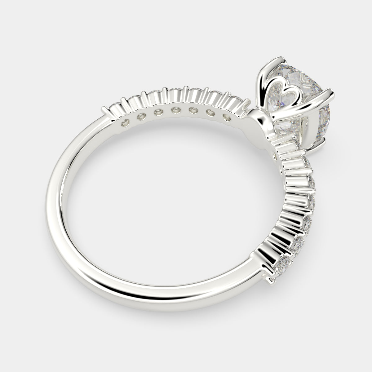 4.35 Carat VS1 D Lab Grown Diamond Side Stone Cushion Ring