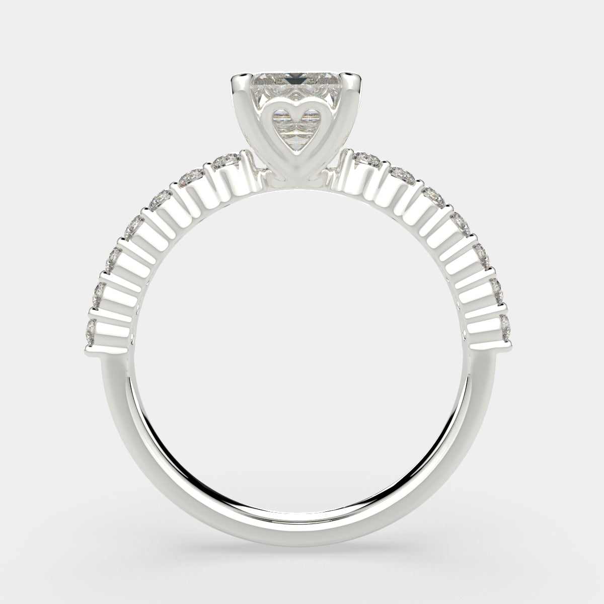 3.35 Carat VS1 D Lab Grown Diamond Side Stone Emerald Ring