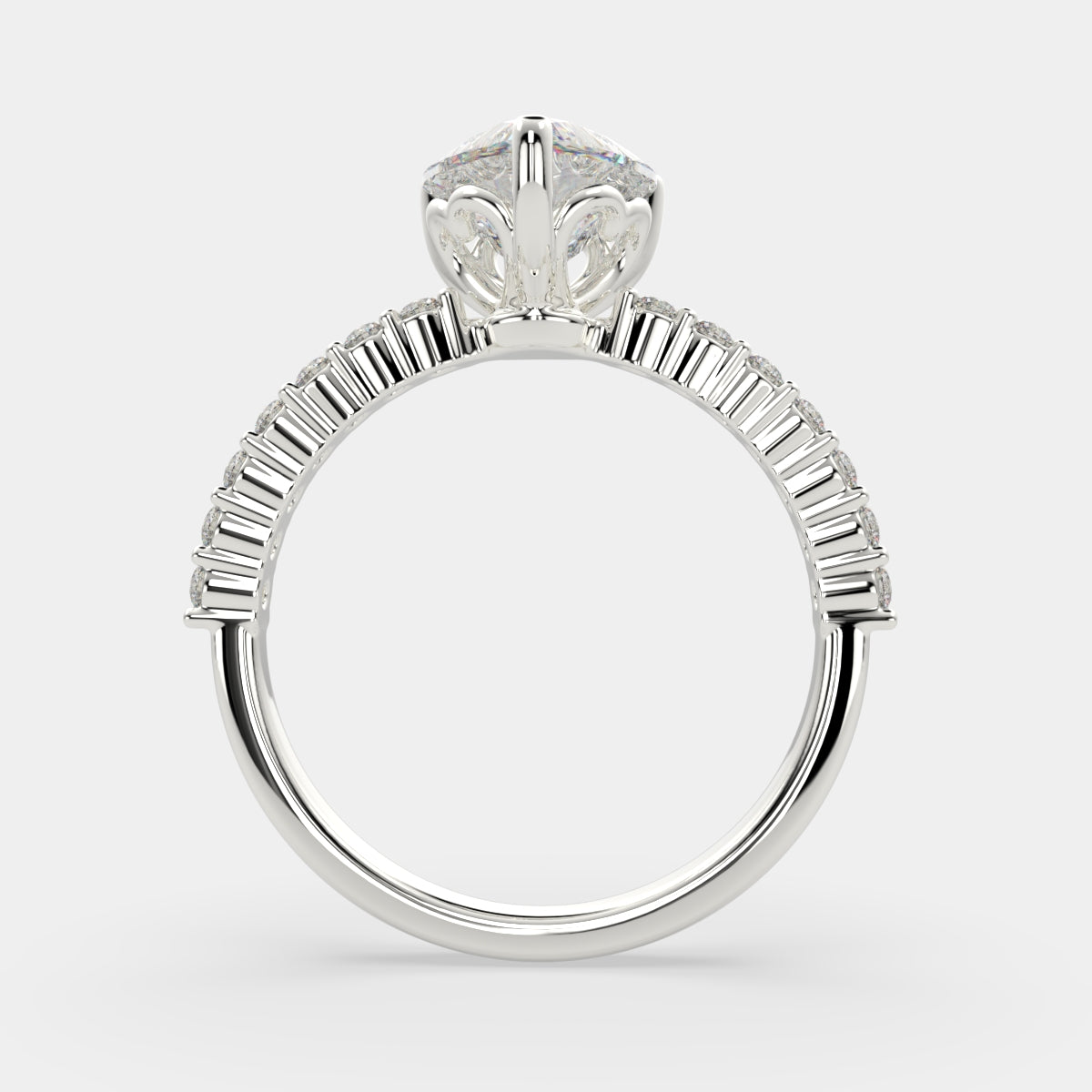 2.35 Carat VS1 D Lab Grown Diamond Side Stone Heart Ring