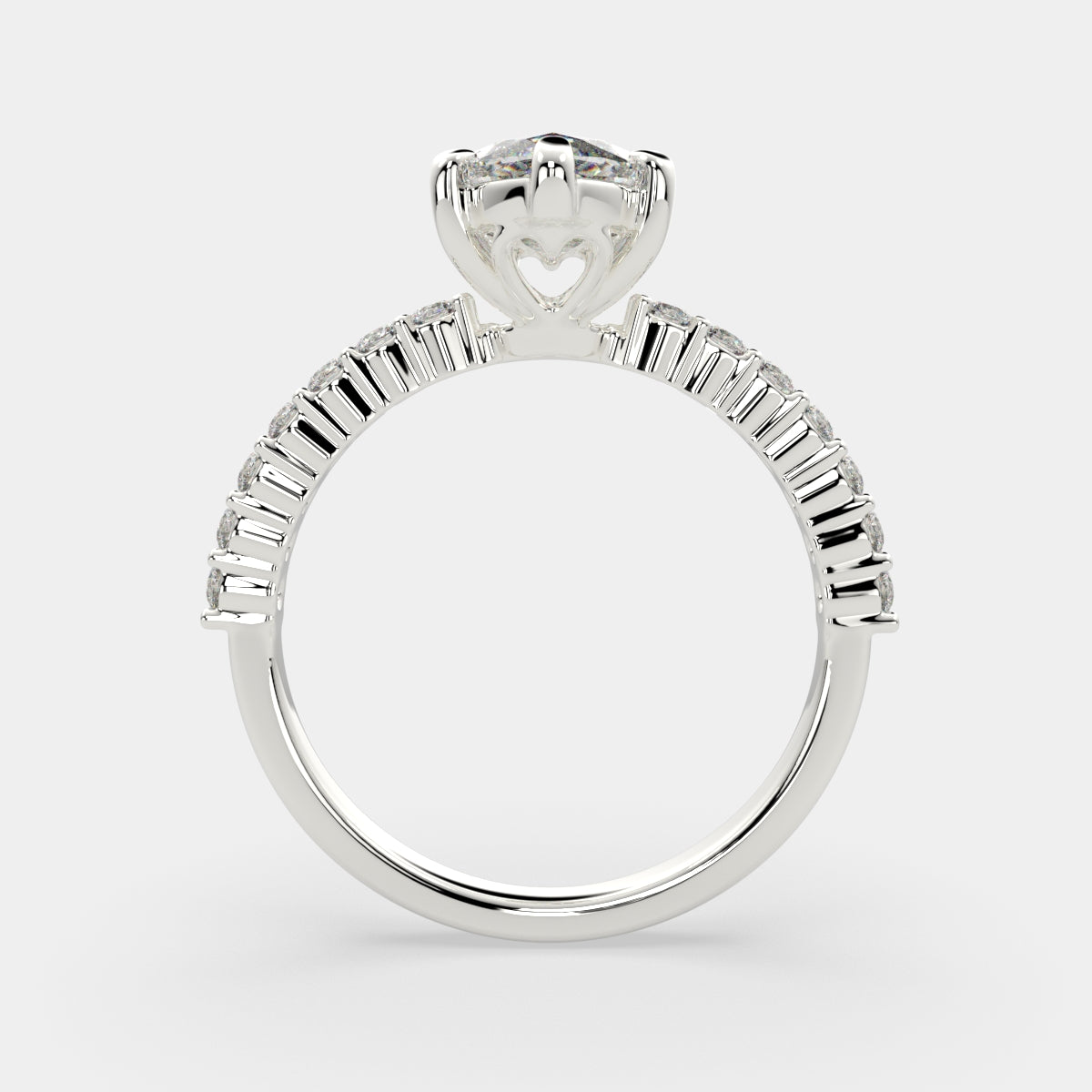 4.35 Carat VS1 D Lab Grown Diamond Side Stone Marquise Ring