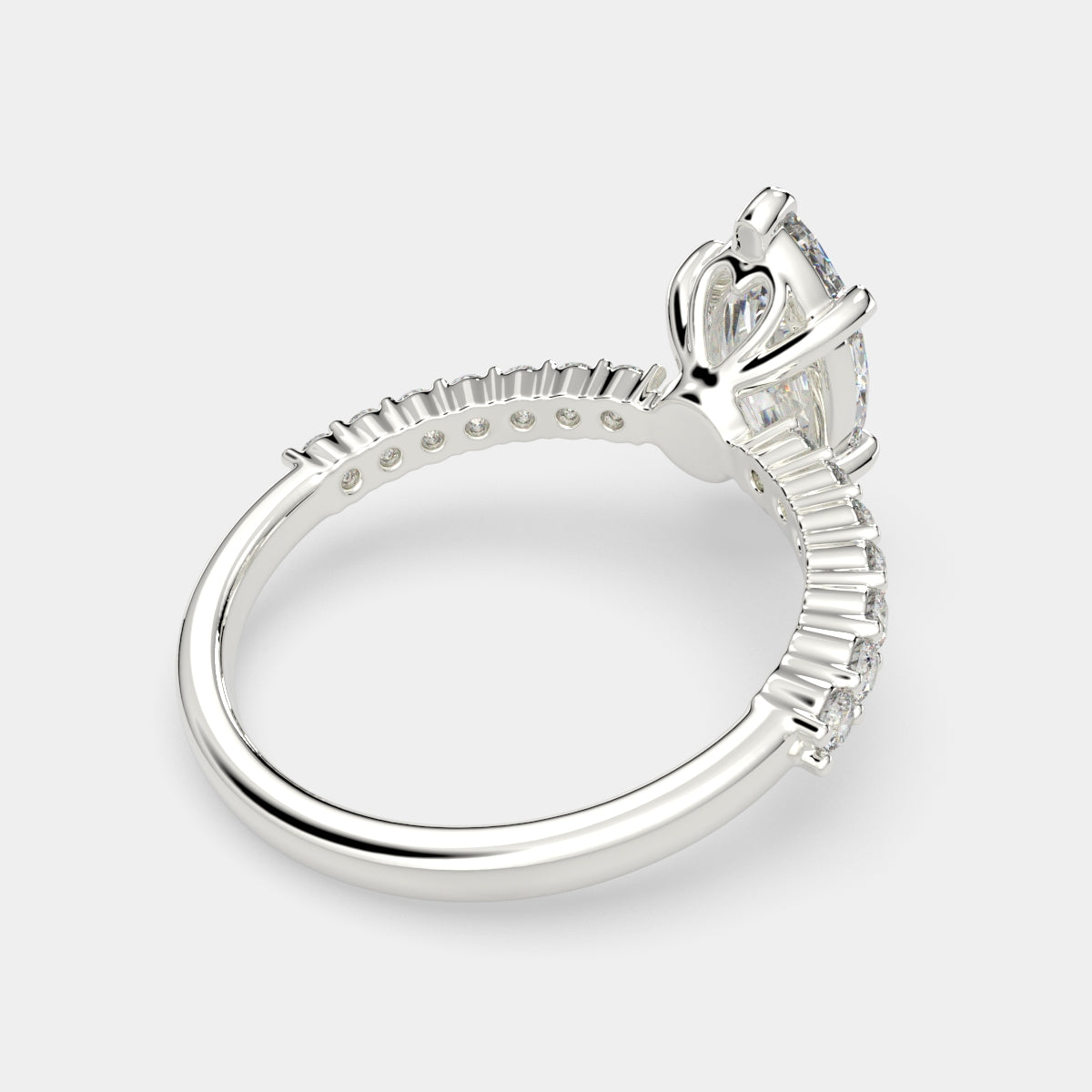 4.35 Carat VS1 D Lab Grown Diamond Side Stone Marquise Ring