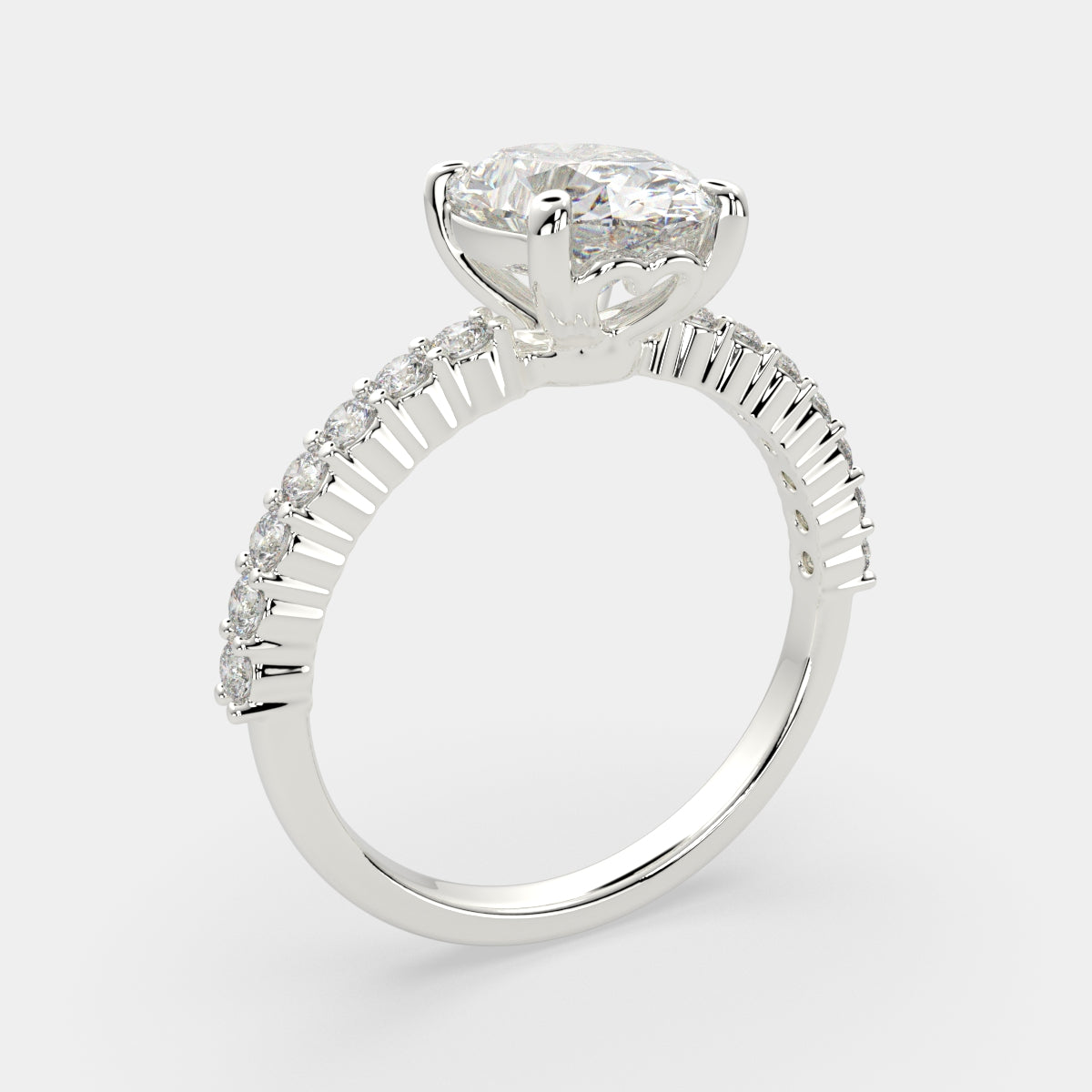 4.35 Carat VS1 D Lab Grown Diamond Side Stone Oval Ring