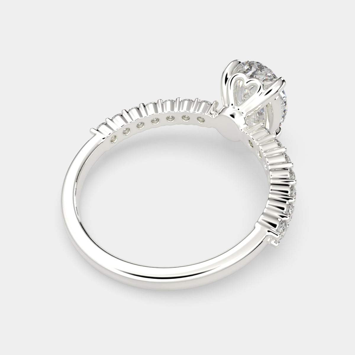 3.35 Carat VS1 D Lab Grown Diamond Side Stone Oval Ring