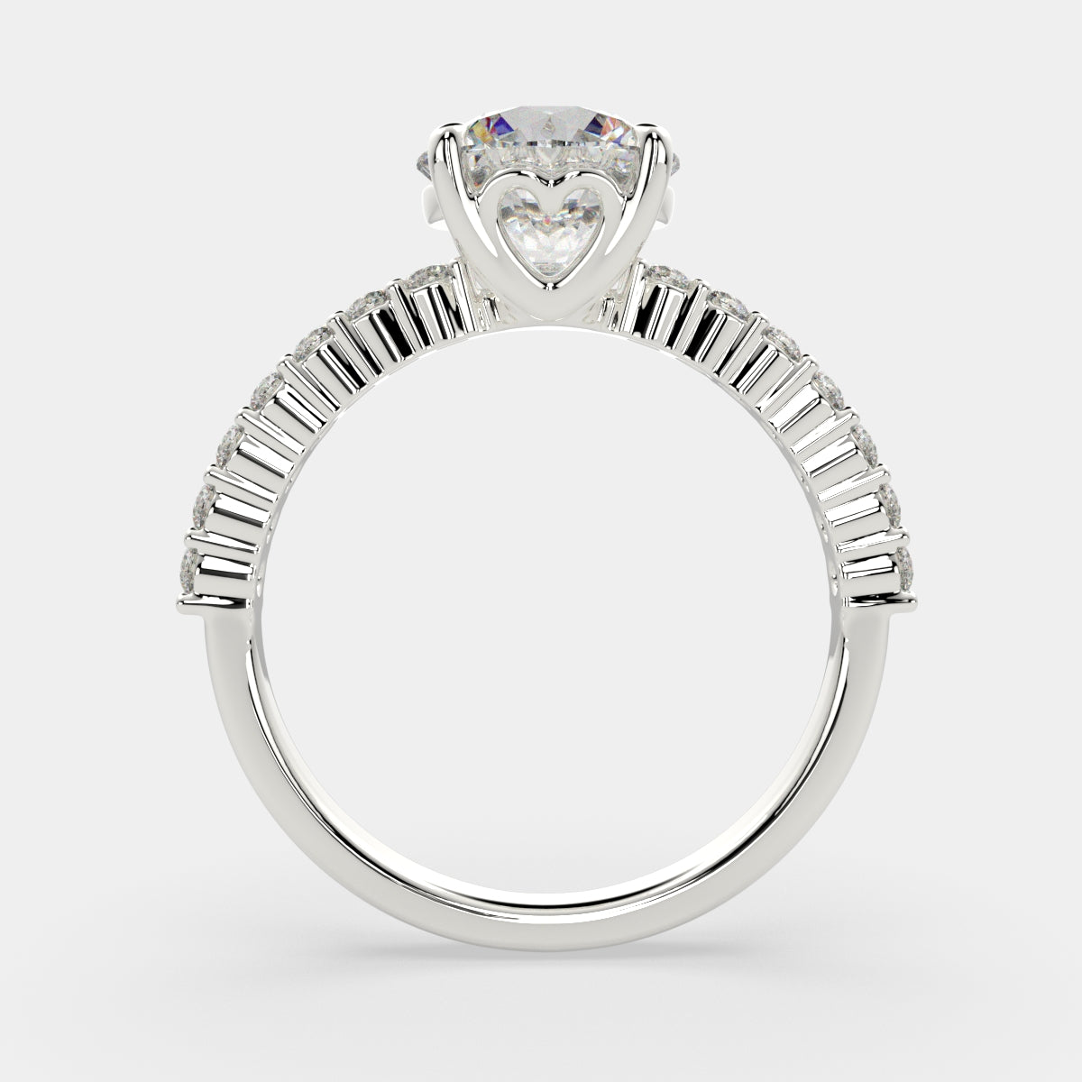 4.35 Carat VS1 D Lab Grown Diamond Side Stone Round Ring