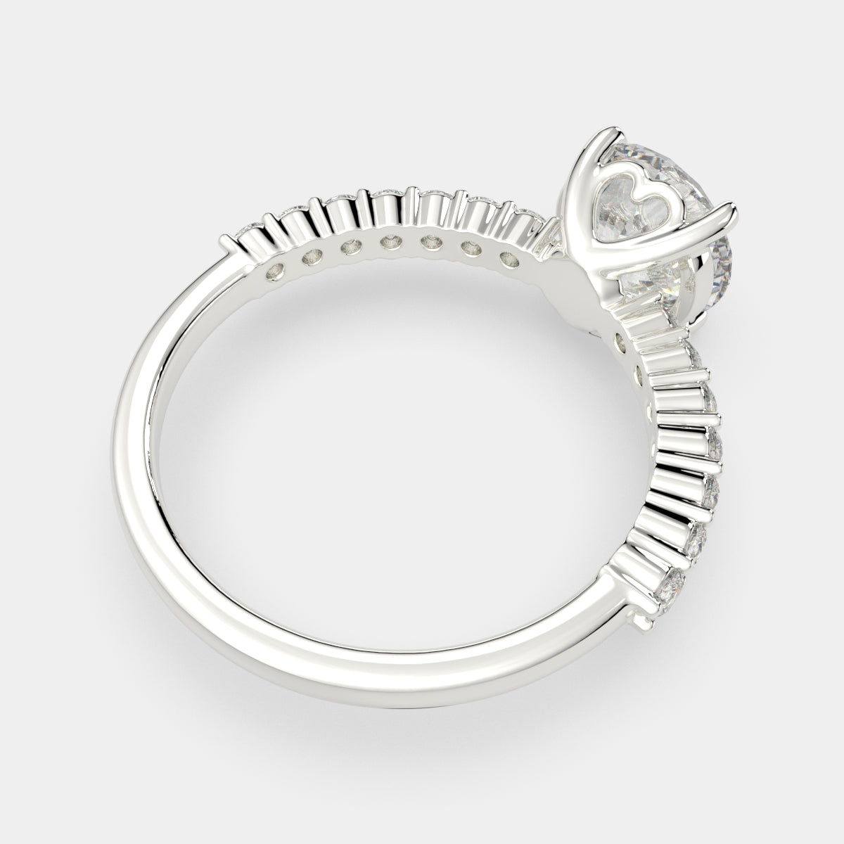 3.35 Carat VS1 D Lab Grown Diamond Side Stone Round Ring