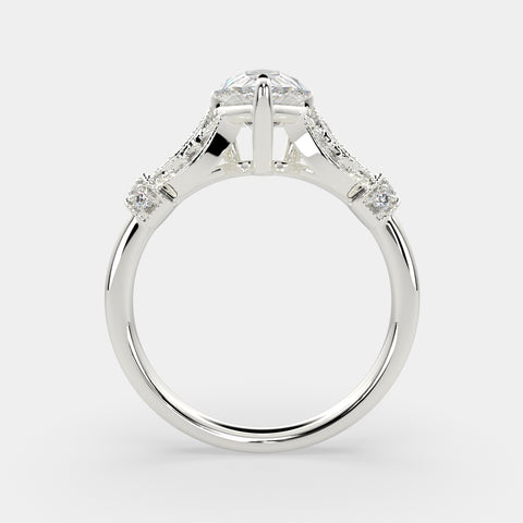 1.75 Carat VS1 D Lab Grown Diamond Pave Cushion Ring