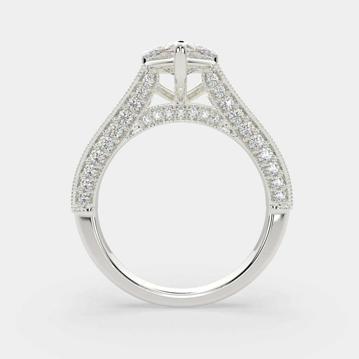 4.75 Carat VS1 D Lab Grown Diamond Pave Heart Ring