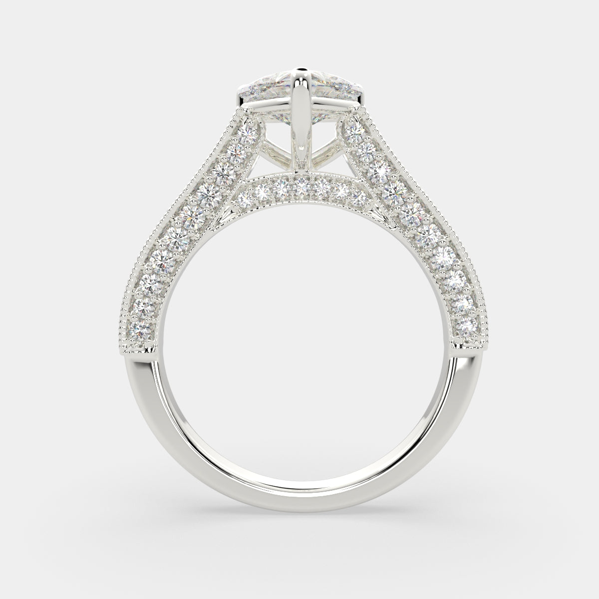 1.75 Carat VS1 D Lab Grown Diamond Pave Heart Ring