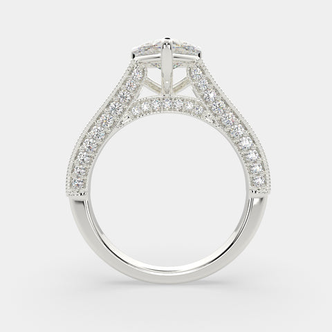 1.75 Carat VS1 D Lab Grown Diamond Pave Heart Ring