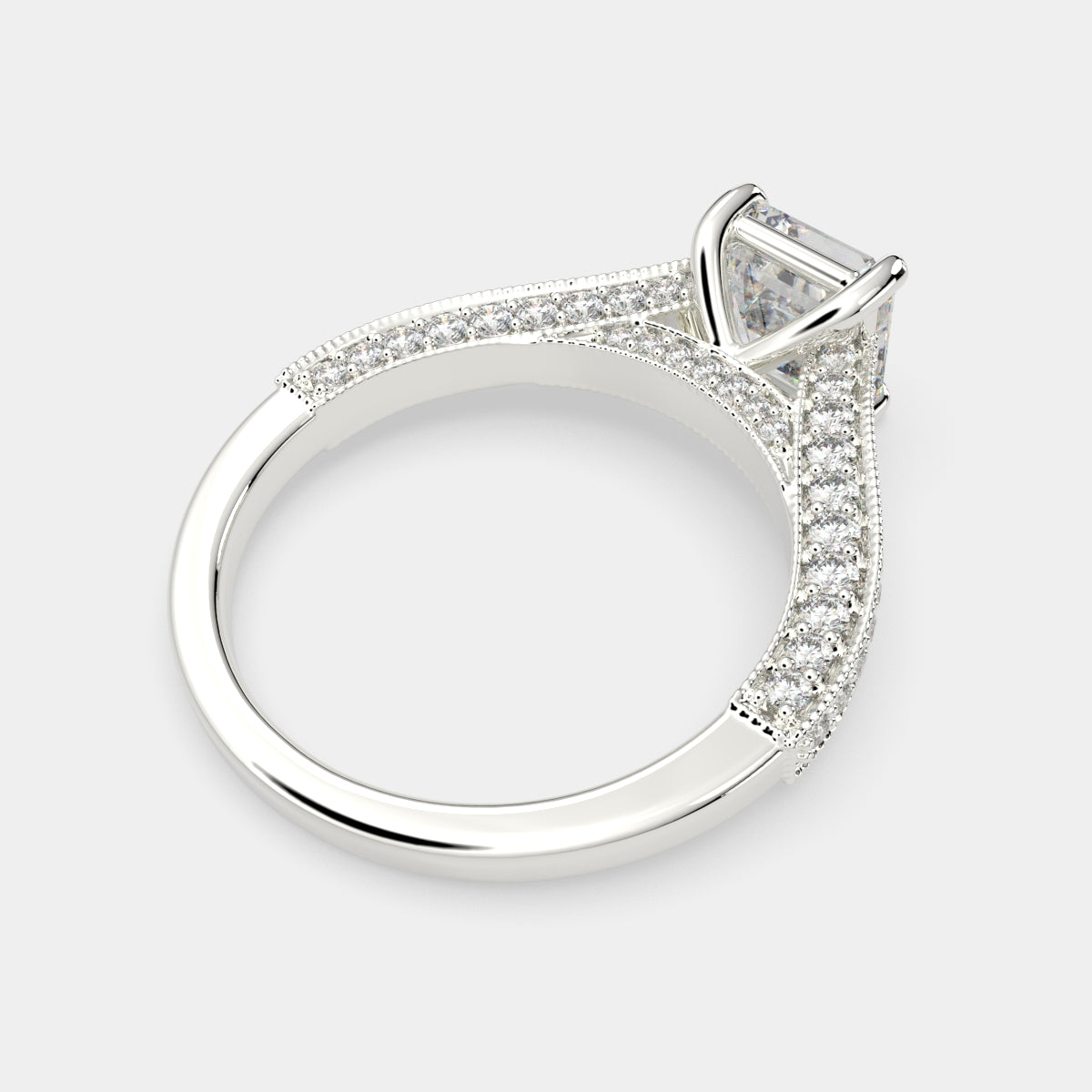 4.75 Carat VS1 D Lab Grown Diamond Pave Marquise Ring