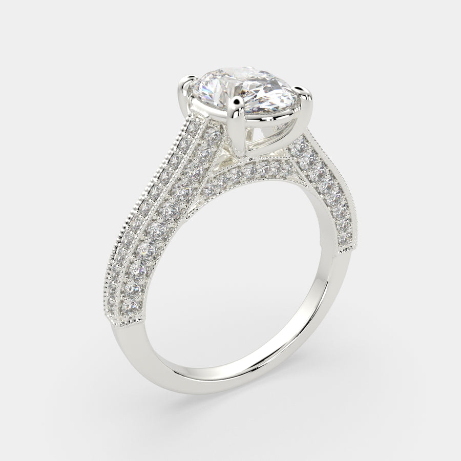 Martina 4.75 Carat Oval Cut Pave Engagement Ring