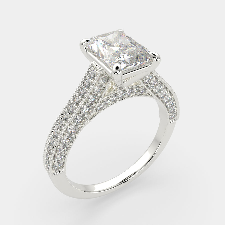 Martina 4.75 Carat Radiant Cut Pave Engagement Ring