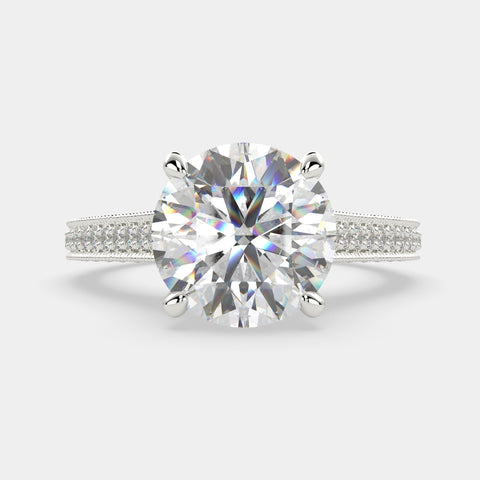 1.75 Carat VS1 D Lab Grown Diamond Pave Round Ring