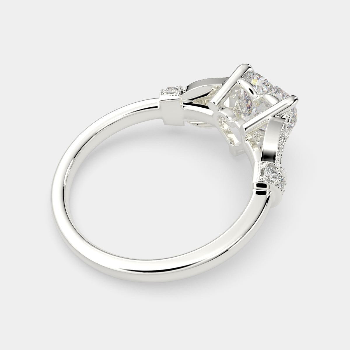 4.15 Carat VS1 D Lab Grown Diamond Pave Heart Ring