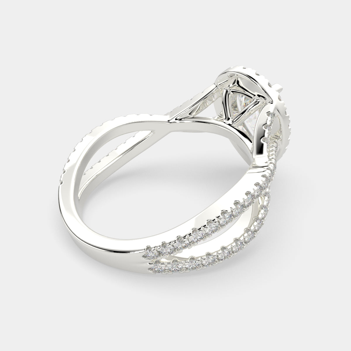 2.35 Carat VS1 D Lab Grown Diamond Halo Pave Split Shank Pear Ring