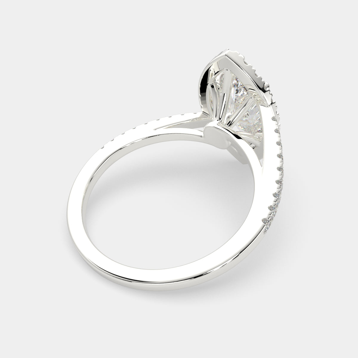 2.35 Carat VS1 D Lab Grown Diamond Halo Pave Marquise Ring