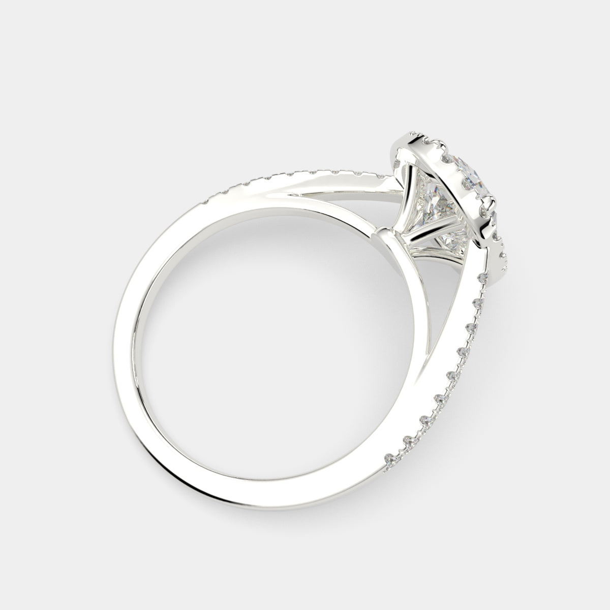 4.35 Carat VS1 D Lab Grown Diamond Halo Pave Oval Ring