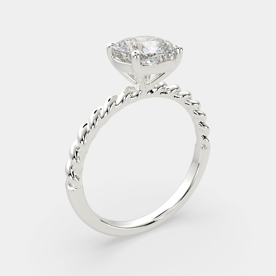 Renata 1 Carat Cushion Cut Solitaire Rope Engagement Ring