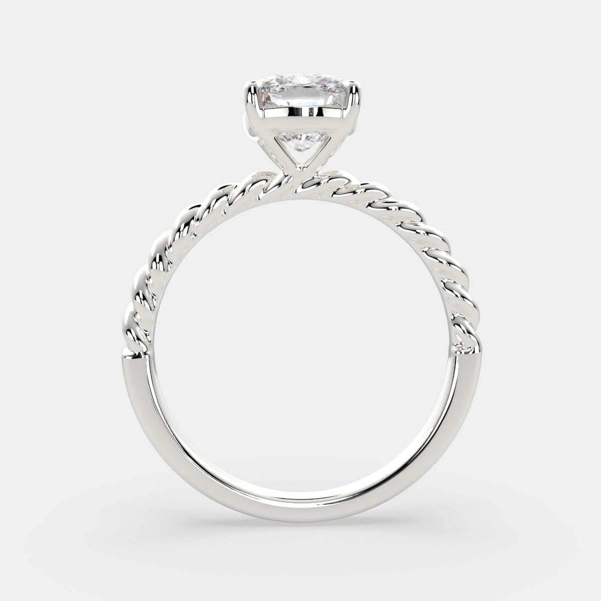 1 Carat VS1 D Lab Grown Diamond Solitaire Cushion Ring