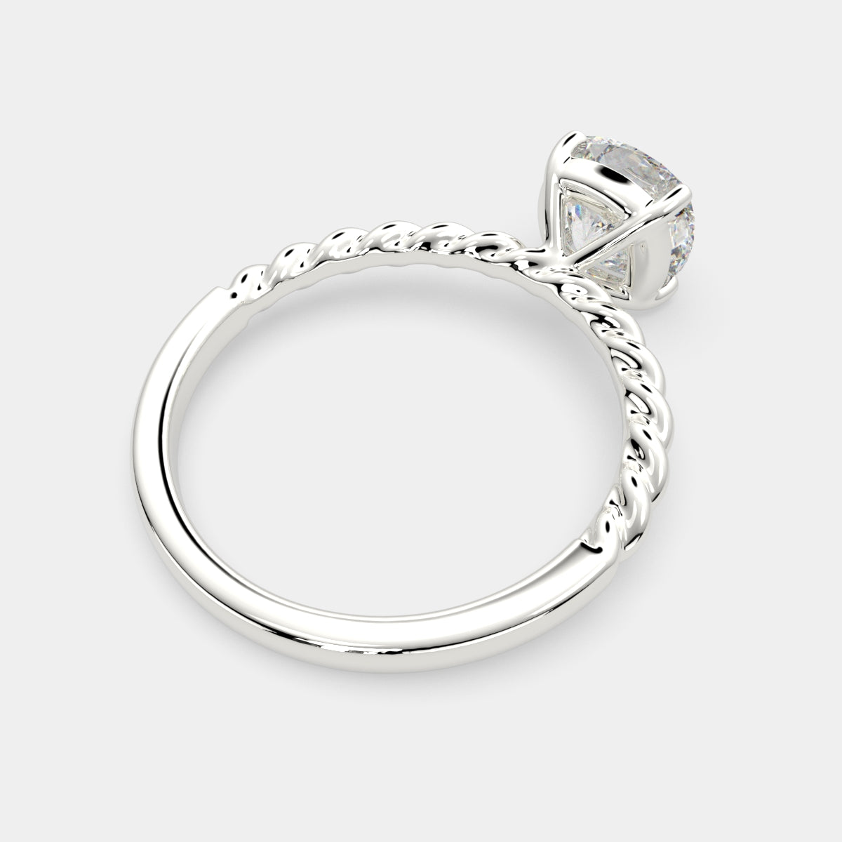 1 Carat VS1 D Lab Grown Diamond Solitaire Cushion Ring
