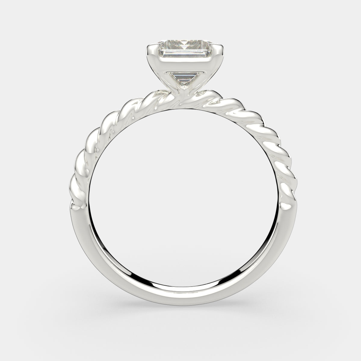 3 Carat VS1 D Lab Grown Diamond Solitaire Emerald Ring