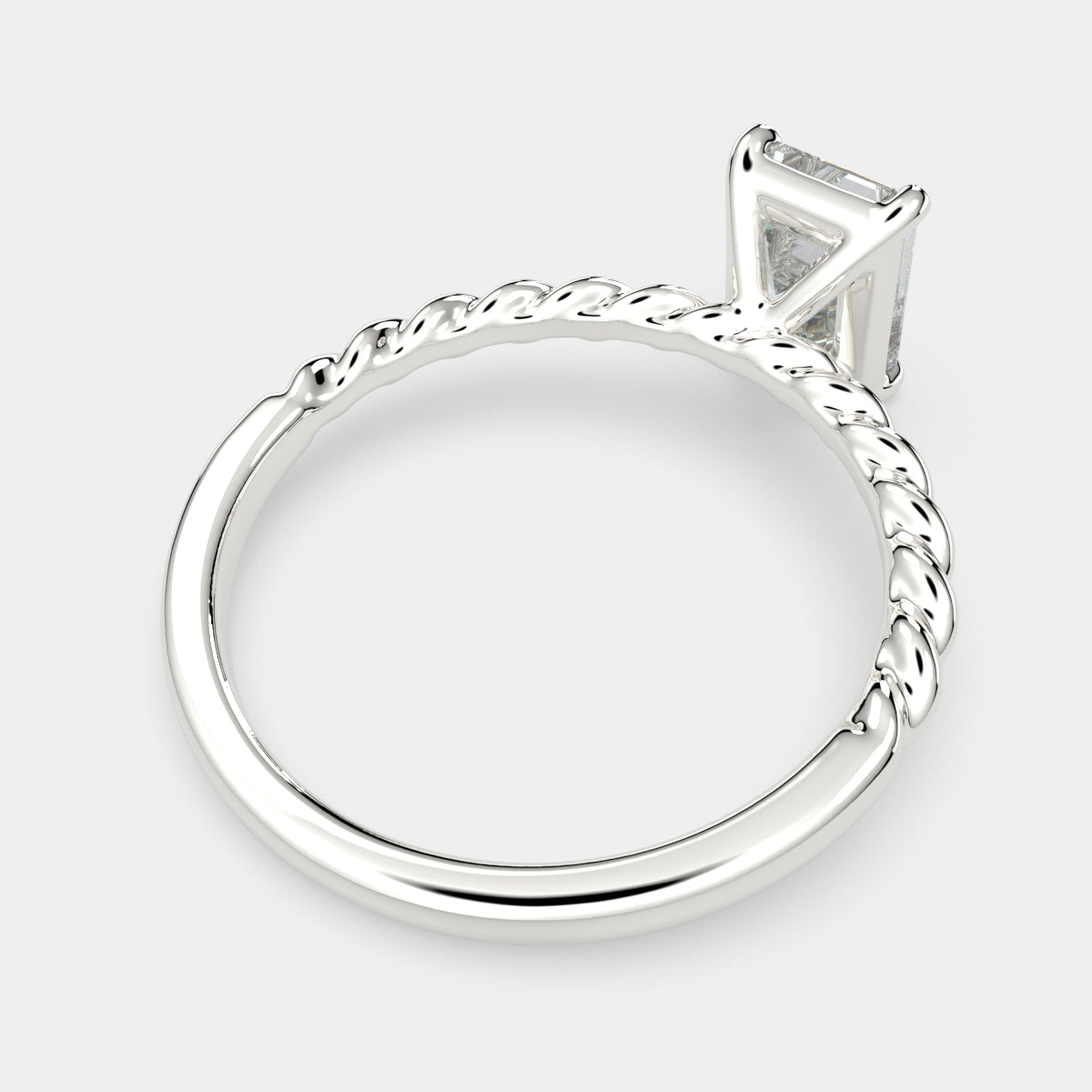 2 Carat VS1 D Lab Grown Diamond Solitaire Emerald Ring