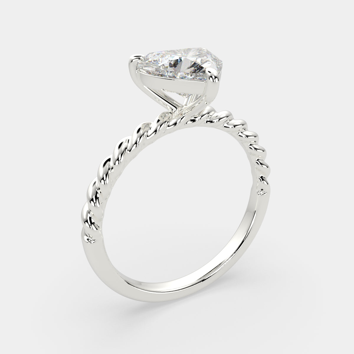 3 Carat VS1 D Lab Grown Diamond Solitaire Heart Ring