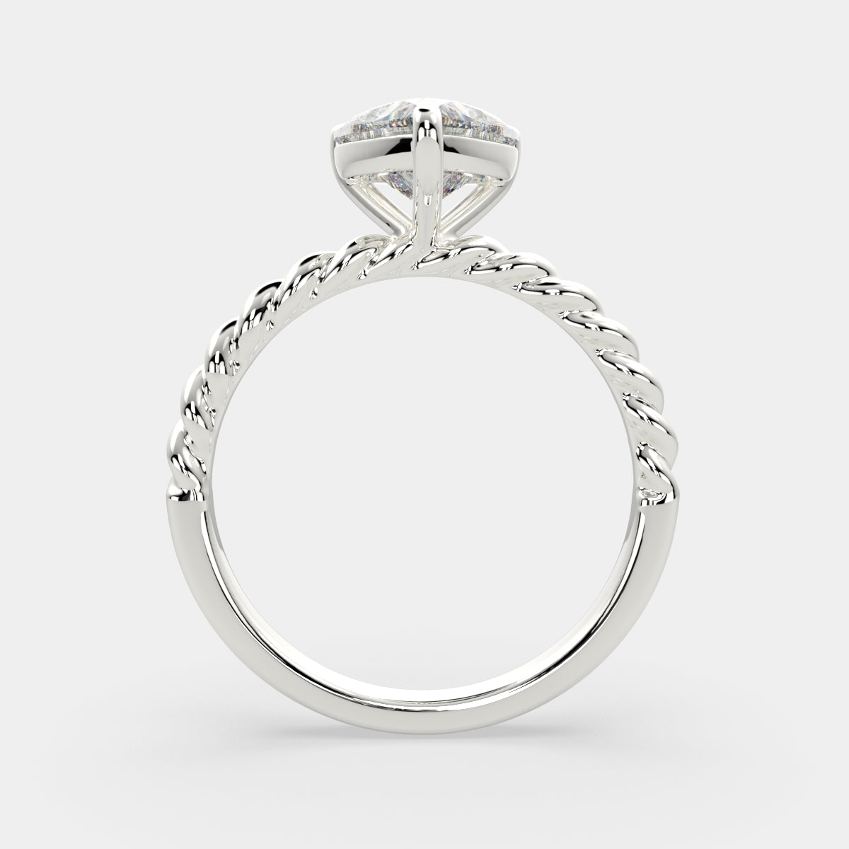 2 Carat VS1 D Lab Grown Diamond Solitaire Heart Ring