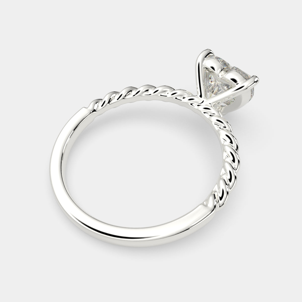 3 Carat VS1 D Lab Grown Diamond Solitaire Heart Ring