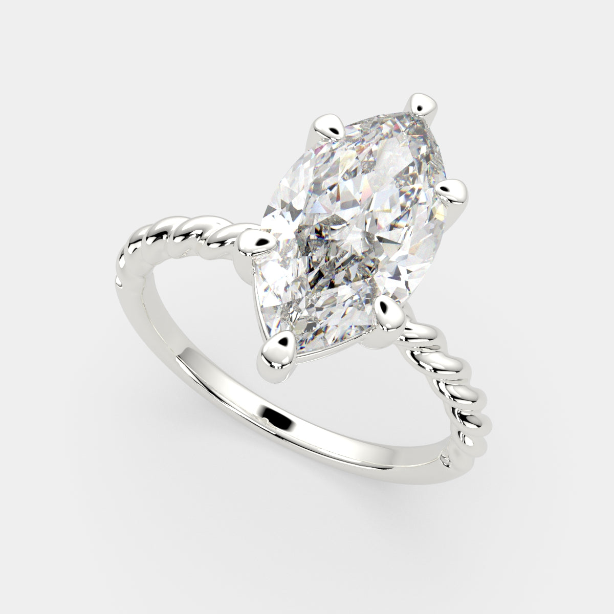 3 Carat VS1 D Lab Grown Diamond Solitaire Marquise Ring