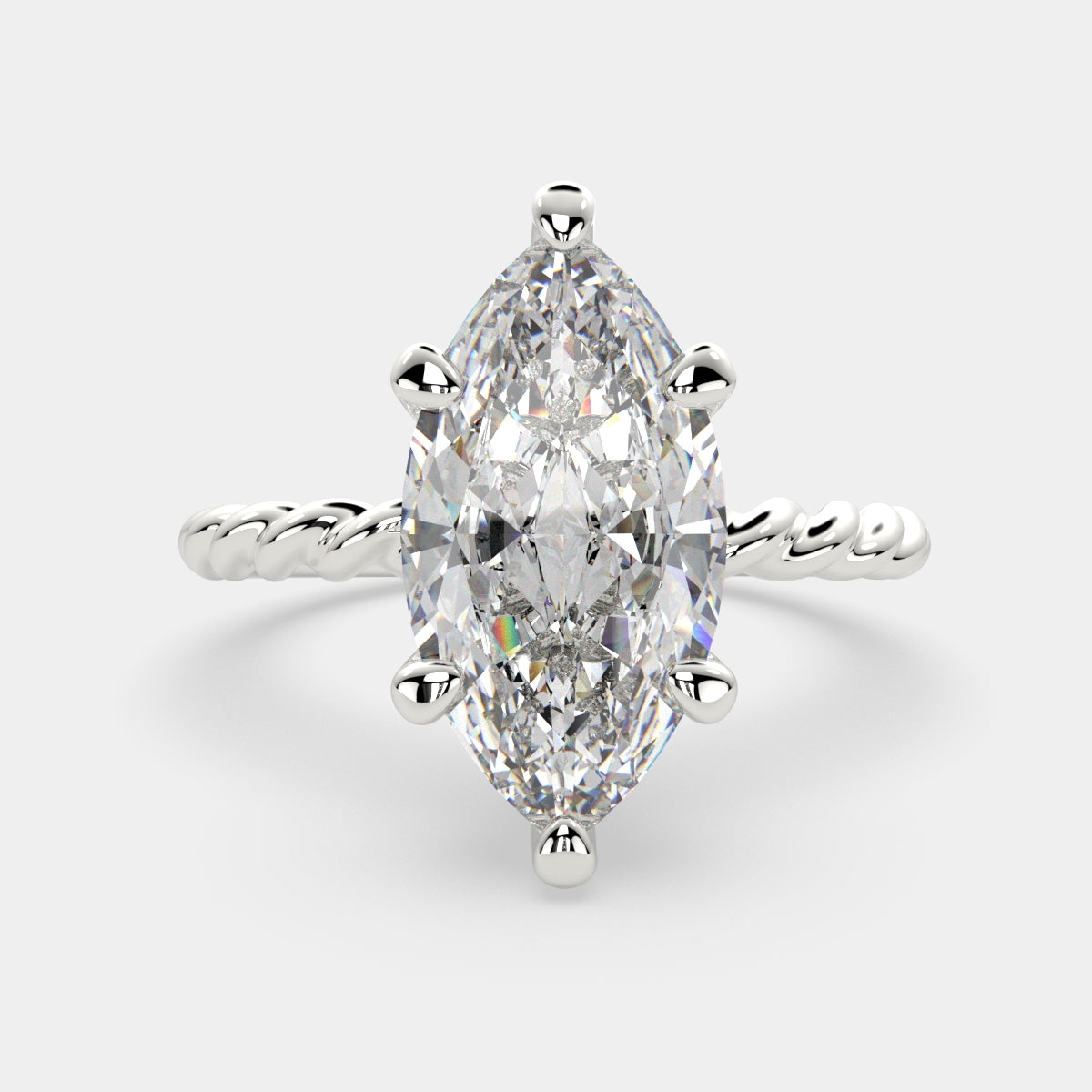 4 Carat VS1 D Lab Grown Diamond Solitaire Marquise Ring