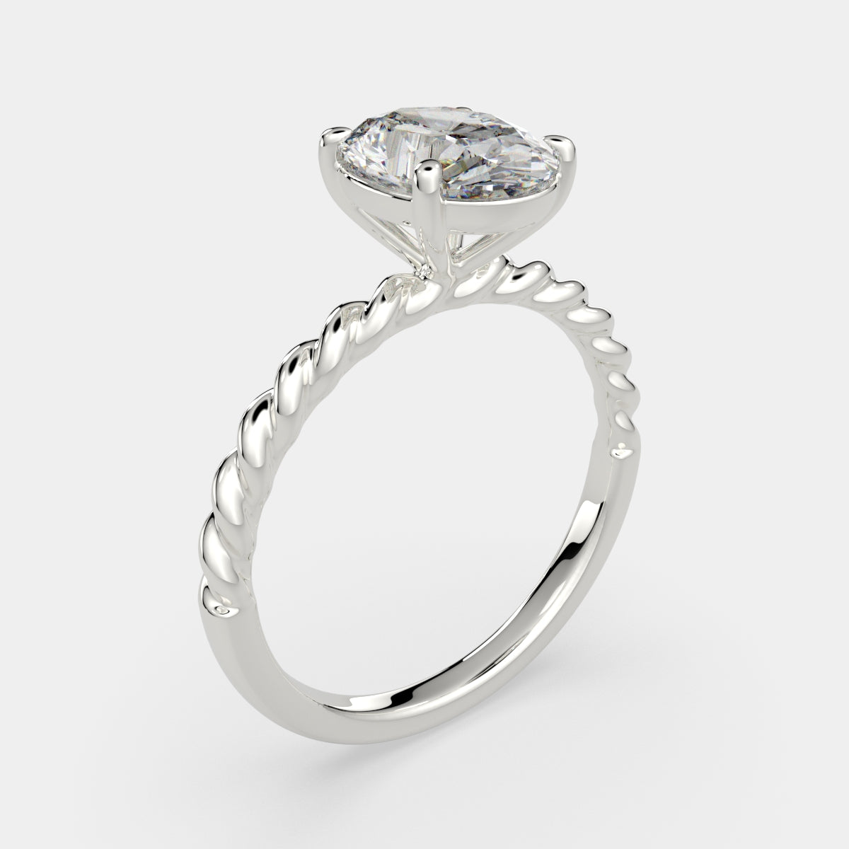3 Carat VS1 D Lab Grown Diamond Solitaire Oval Ring