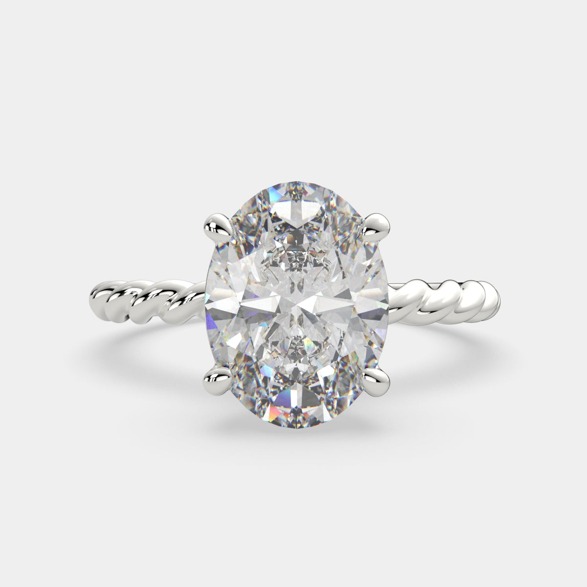 2 Carat VS1 D Lab Grown Diamond Solitaire Oval Ring