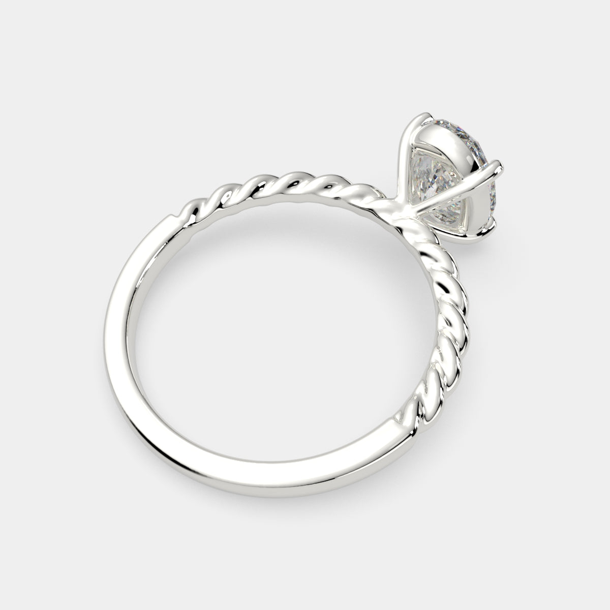 3 Carat VS1 D Lab Grown Diamond Solitaire Oval Ring