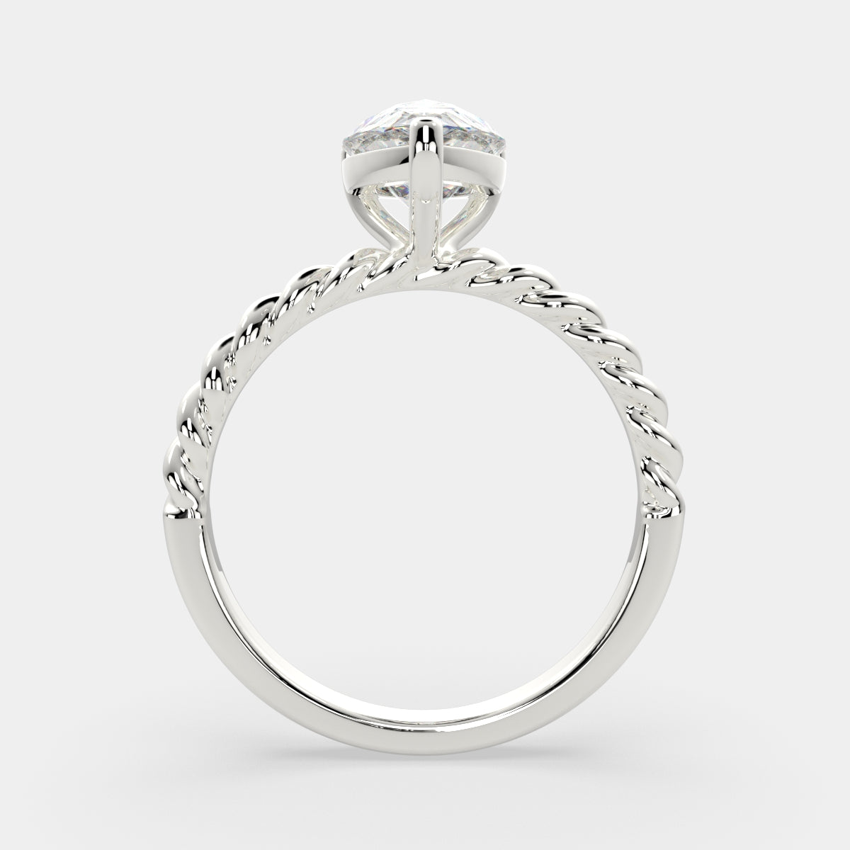 3 Carat VS1 D Lab Grown Diamond Solitaire Pear Ring