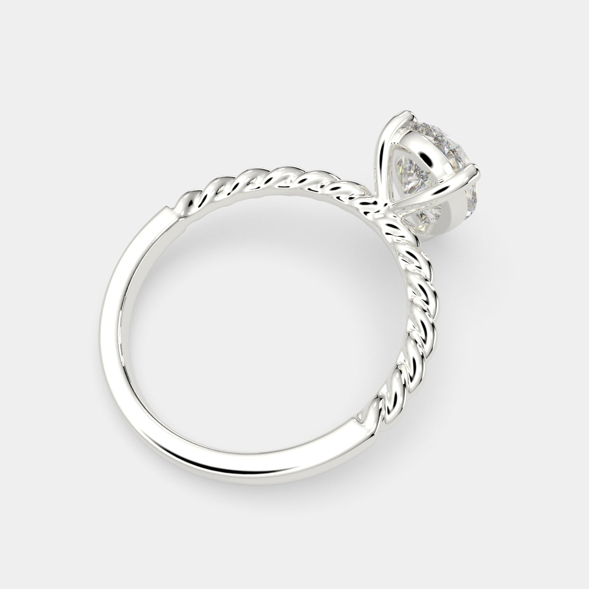 4 Carat VS1 D Lab Grown Diamond Solitaire Pear Ring