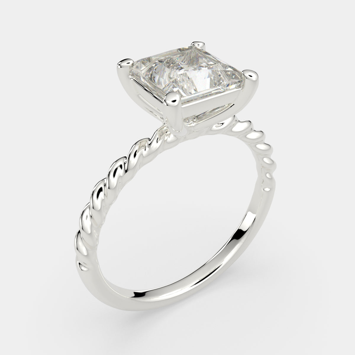 3 Carat VS1 D Lab Grown Diamond Solitaire Princess Ring