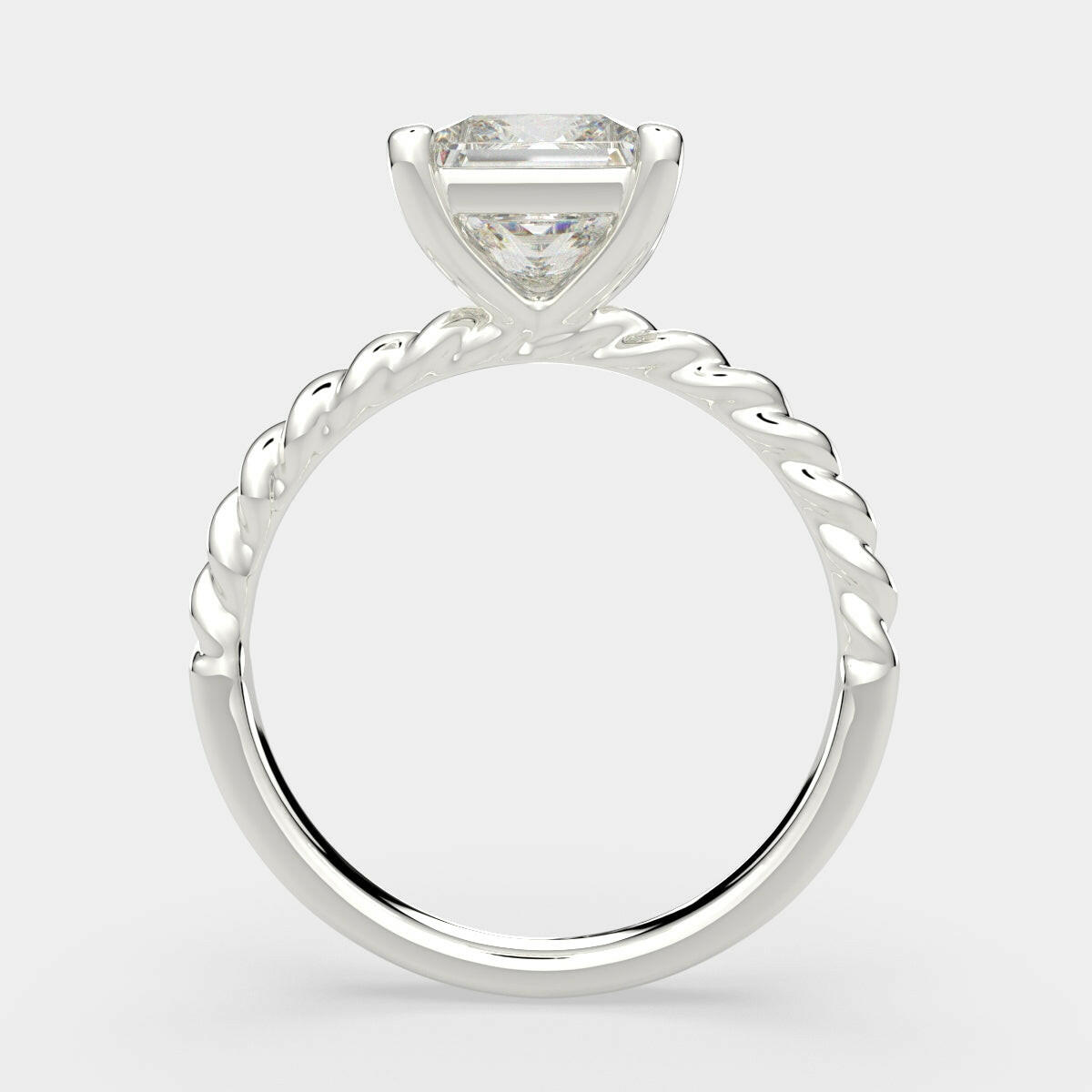 4 Carat VS1 D Lab Grown Diamond Solitaire Princess Ring