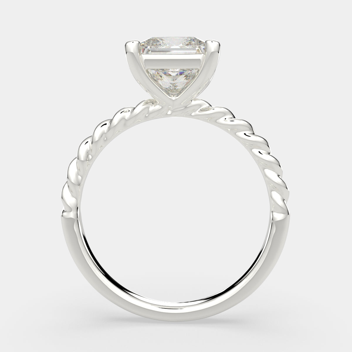 3 Carat VS1 D Lab Grown Diamond Solitaire Princess Ring