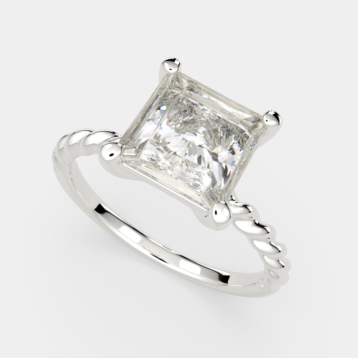 1 Carat VS1 D Lab Grown Diamond Solitaire Princess Ring